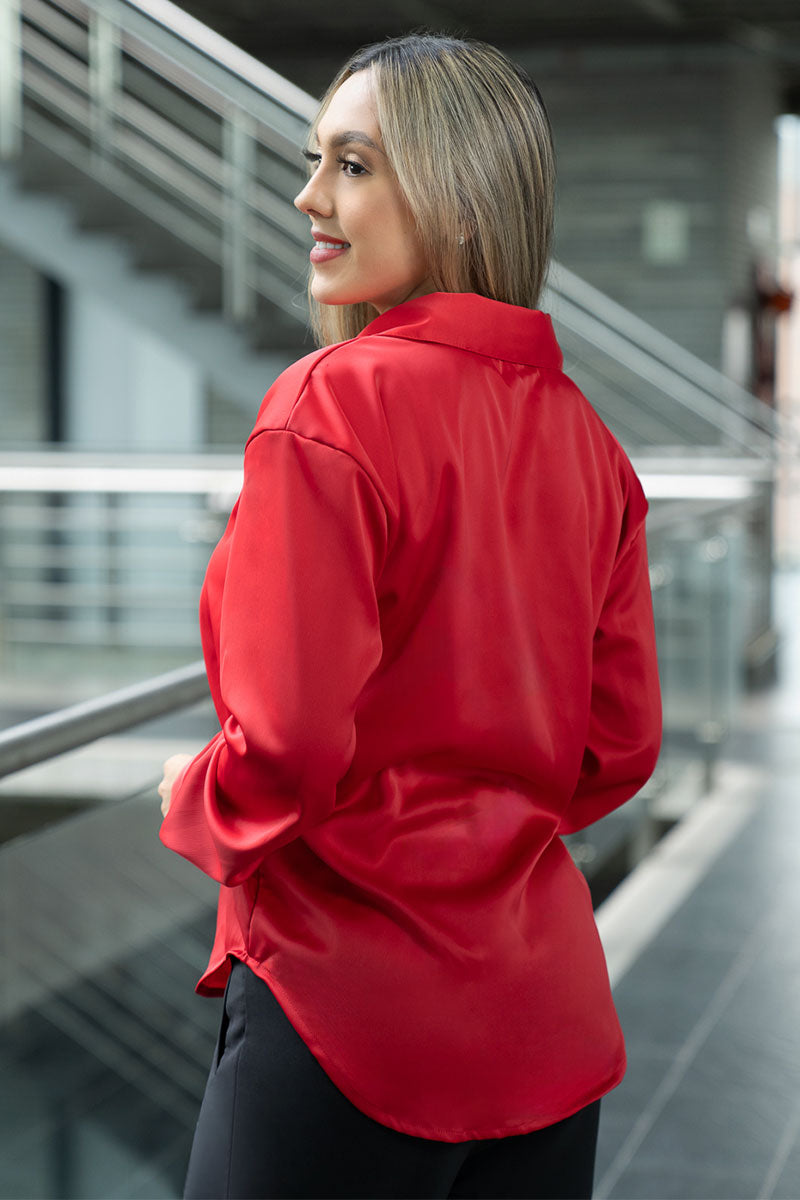 BLUSA SATIN ROJO - 12861