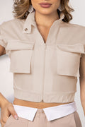 BLUSA POPELINA BEIGE 12701